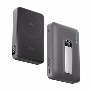 Cuktech WPB100 varavirtalähde 10 000 mAh, Qi2, 30 W, magneettikiinnityksellä ja jalustalla – musta