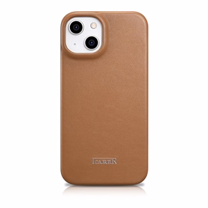 iCarer CE Premium Nahka Folio Case iPhone 14 Plus Magneettinen Flip Nahka Folio Case MagSafe Brown (WMI14220715-BN)