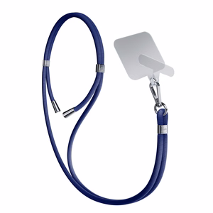 3mk EasyClip puhelimen kaulahihna, tummansininen (hopeanväriset osat)