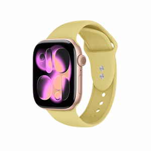 Crong Liquid ranneke Apple Watch 38 / 40 / 41 / 42 mm -kellolle, oljenkeltainen