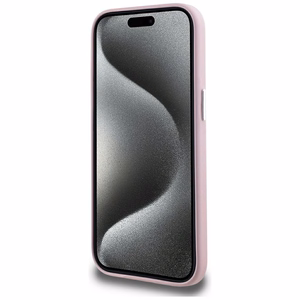 Karl Lagerfeld FW Metal Plate MagSafe Suojakuori iPhone 15:lle - vaaleanpunainen