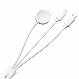 Joyroom S-IW008 3-in-1 cable magnetic charger USB-A - Lightning/USB-C 1.2m - white