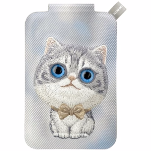 Nimmy New Big-Eye Cute Pets 2.0 Cat MagSafe-magneettikorttikotelo puhelimelle jalustalla – harmaa