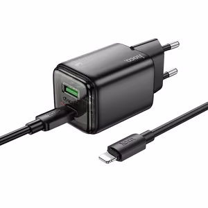 Puhelinlaturi Hoco USB A + USB C QC3.0 PD 3A 20W + kaapeli USB C - Lightning N52 musta