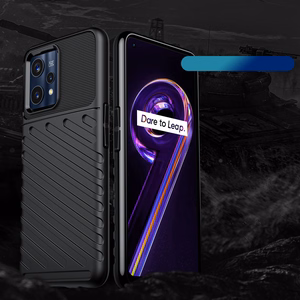 Thunder Case Joustava panssaroitu suojus Realme 9 Pro + (9 Pro Plus) musta