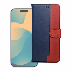 Tummansininen ja punainen Split Book -läppäkotelo Motorola Moto G17 Power -puhelimelle