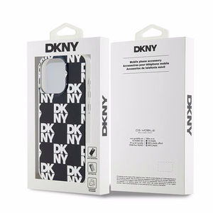 DKNY IML Ruudullinen Mono-kuvio Suojakuori iPhone 15 Pro Max:lle - musta