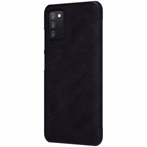 Nillkin Qin nahkainen holsteri tapauksessa Samsung Galaxy A03s musta