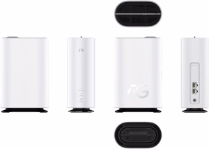 ZTE G5C - Gigabit Ethernet kaksikaistainen (2.4 GHz / 5 GHz) Wi-Fi 6 4G/5G langaton reititin valkoinen