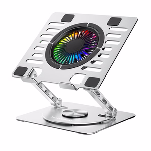 Wozinsky WDCX-X16-AS CoolBase RGB 360° Jäähdytysteline Kannettavalle Tietokoneelle ja Tabletille - Hopea