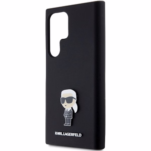 Karl Lagerfeld Silikoninen Ikonik Metal Pin Suojakuori Samsung Galaxy S24 Ultralle - musta