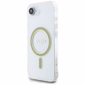 GUESS IML Glitter Circle MagSafe Alkuperäinen Suojakuori iPhone 17e/16e:lle - Läpinäkyvä