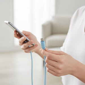 Kaapeli USB A - Micro USB Forcell F-Energy QC3.0 2,4A 18W Silicone 1 m C341 sininen