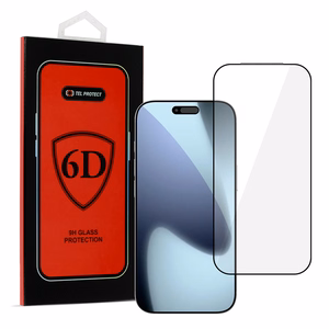 Tel Protect Full Glue 6D Karkaistu lasi iPhone 17 Pro Max:lle musta