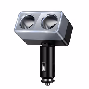 Smart dual cigarette lighter car charger Hoco 2 lighter ports max 240W/24V Z65 black