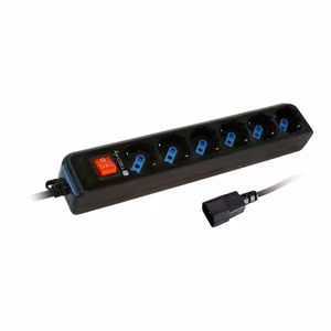 Techly IUPS-PCP-6V – 6-pistorasiainen jatkojohto VDE-pistokkeella, musta