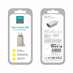 Joyroom S-H151 USB-C (male) / USB-A (female) Adapter with Lanyard Eyelet - Silver
