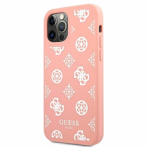 Guess GUHCP12LLSPEWPI iPhone 12 Pro Max 6.7" vaaleanpunainen/vaaleanpunainen kova kotelo Peony-mallisto