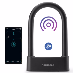 Rockbros 32210818001 SMART pyöränlukko sormenjälkilukijalla ja Bluetooth-yhteydellä - musta