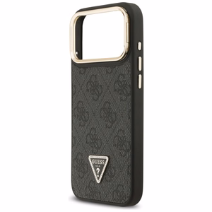 Guess 4G PU Triangle Logo & Stand Camera MagSafe suojakuori iPhone 17 Pro Max - musta