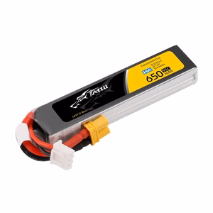 Lipo-akku Tattu 2s 650 mAh 95C 7,6 V HV, XT30-liittimellä, pitkä malli