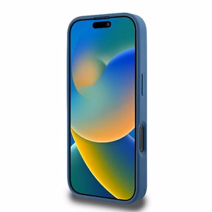 Guess Suojakuori iPhone 16 Pro:lle MagSafe-yhteensopiva GUHMP16LG4GFRB (PU 4G Ring Classic Logo) sininen