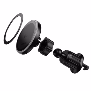 Borofone BH224 Flash -autopidike magneettinen induktiolatauksella tuuletusritilään, musta