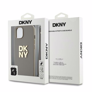 DKNY Wrist Strap Stock Logo Suojakuori iPhone 15 / 14 / 13:lle - Beige