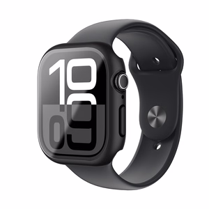 AmazingThing Radix Glass Suojakuori Apple Watch 46mm:lle - musta