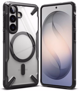 Ringke Fusion X Magneettinen MagSafe Suojakuori Samsung Galaxy S26:lle - Läpinäkyvä musta