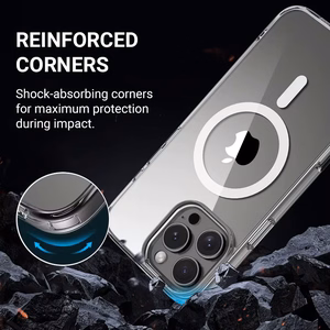 Crong Clear MAG Cover MagSafe suojakuori iPhone 16 Plus -laitteelle, läpinäkyvä