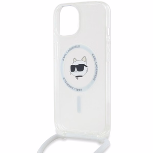 Karl Lagerfeld IML Choupette Head & Cord MagSafe Suojakuori iPhone 14 / 13 / 15:lle - läpinäkyvä