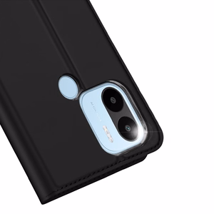 Dux Ducis Skin Pro suojakuori Xiaomi Redmi A1+:lle läppäsuojus korttilokerolla lompakko jalusta musta