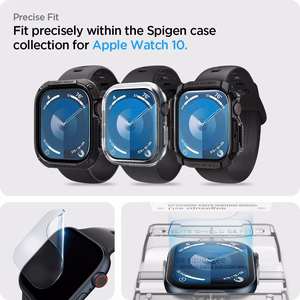 Spigen Elite Shield EZ FIT Hybrid Glass 2-PACK Apple Watch 10:lle (42MM) - läpinäkyvä