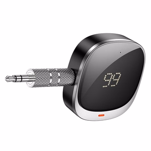 Hoco Bluetooth AUX-sovitin Jack 3,5mm Näytöllä E80 Musta
