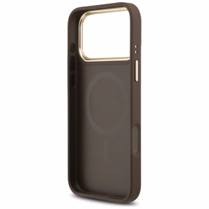 Guess 4G PU Classic Logo MagSafe -suojakuori iPhone 17 Pro Max - ruskea