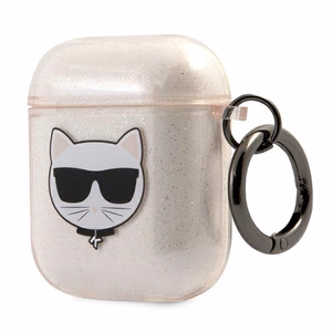 Karl Lagerfeld Glitter Choupette Case for AirPods 1 / 2 - Gold