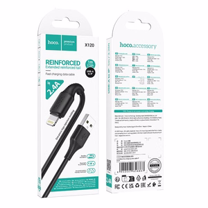 Hoco X120 kaapeli USB A - Lightning 2,4A 1 m musta