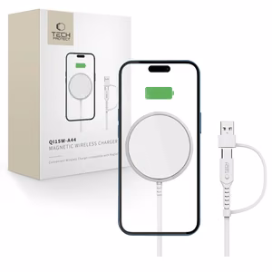 Tech-Protect QI15W-A44 Magneettinen langaton laturi MagSafella - Valkoinen
