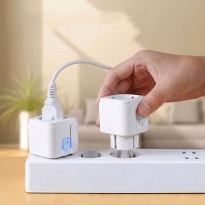 GreenBlue Remote-Controlled WiFi Outlet, Android/iOS/Alexa/Google Home, Timer, Wattmeter, Max 16A/3840W, GB735 W