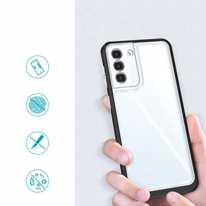 Clear 3in1 suojakuori Samsung Galaxy S23:lle silikoninen kuori kehyksellä musta