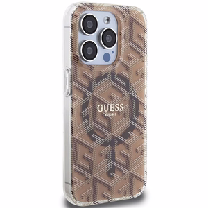 Guess IML GCube MagSafe Suojakuori iPhone 15 Pro Max:lle - ruskea