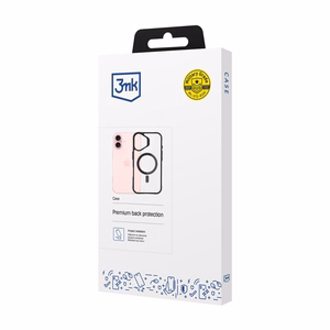 3mk Satin Armor MagCase MagSafella iPhone 16:lle - Kirkas mustalla kehyksellä