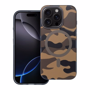 Suojakuori iPhone 16 PLUS:lle Forcell F-Protect Levels Dual Layer 4D MagSafe-yhteensopiva Military Drop-Test desert camo