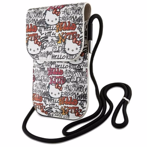 Hello Kitty Leather Tags Graffiti olkalaukku – beige