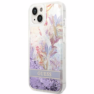 Guess GUHCP14MLFLSU iPhone 14 Plus 6.7 "violet / purple hardcase Flower Liquid Glitter