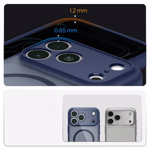 Spigen Ultra Hybrid MagSafe -suojakuori iPhone 18 Pro / 17 Pro -malleille, tummansininen