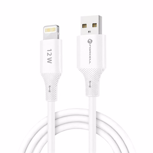 Kaapeli USB A - Lightning Forcell F-Energy 2,4A 12W Silikoninen 1 m C343 valkoinen