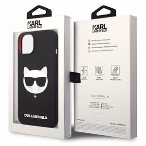 Karl Lagerfeld KLHMP14MSLCHBK iPhone 14 Plus 6.7 kovakuori musta / musta Silicone Choupette Head Magsafe