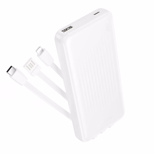 Borofone Power Bank 10000mAh BJ79 Clever - USB - with Type C and Lightning cables white